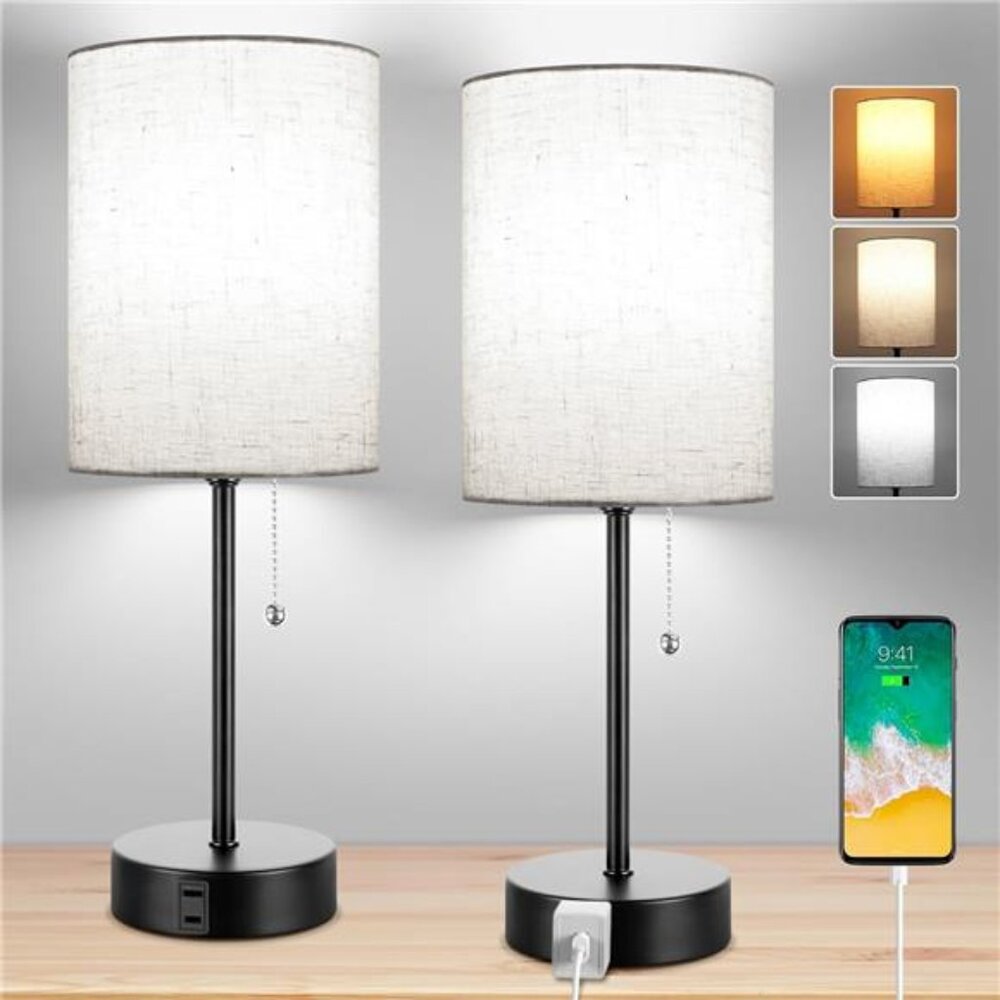 Dott Arts Bedside Lamps for Bedrooms Set of 2, Table Lamps for Nightstand